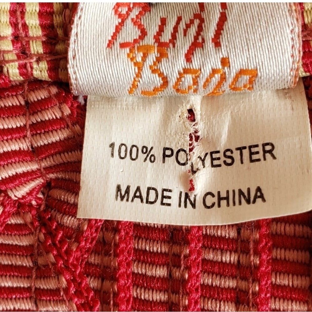 Buji Baja Red & White Striped Cotton Belt With Circular Buckle - Picture 7 of 7